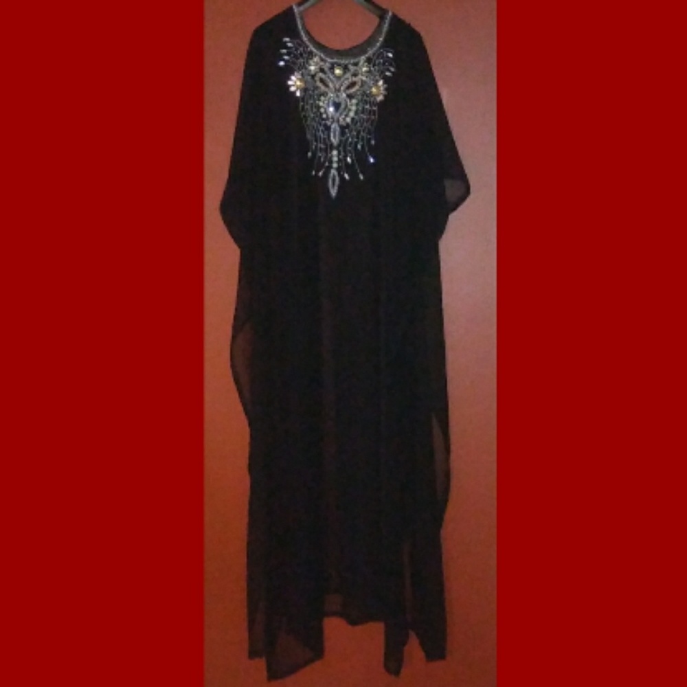 Black Bling Tall Girl Swim Coverup - Picture 1 of 3